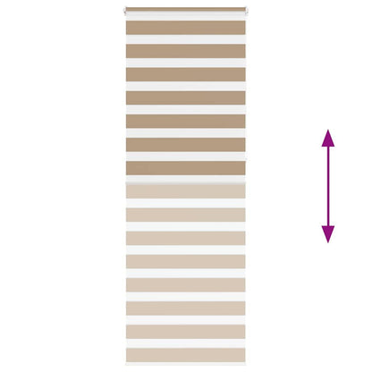 280341 - VIDAXL Perde Zebra Ngjyrë Kafe Rërë 70x230 cm, Gjerësia e pëlhurës 65,9 cm, Poliester