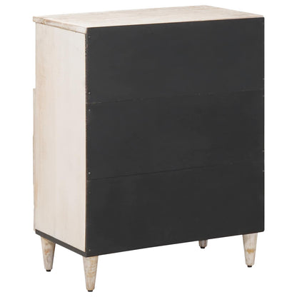 280350 - vidaXL Bufe me Hapësirë Ruajtjeje të Bardhë 60 x 33.5 x 75 cm Dru i Fortë Mango