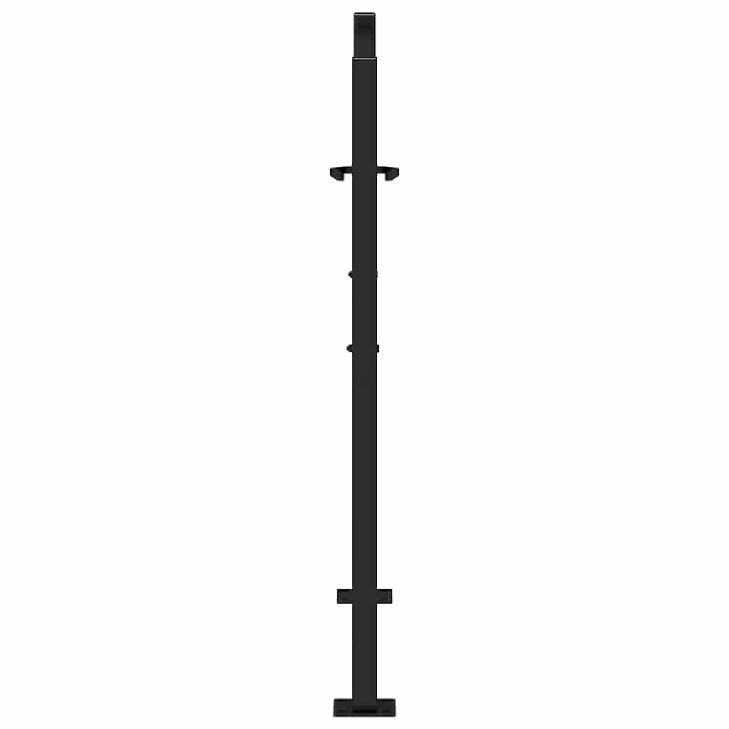 280357 - VIDAXL Portë Kopshti e Zezë 100x100 cm Dizajn Kryqi Çeliku