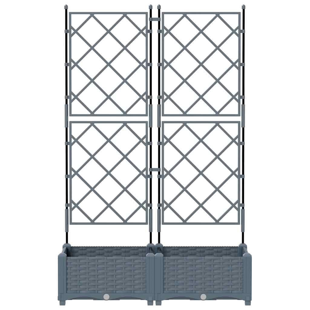 265352 - vidaXL Garden Planter 2 pcs LiGht Grey 80 x 40 x 125.5 cm Plastic