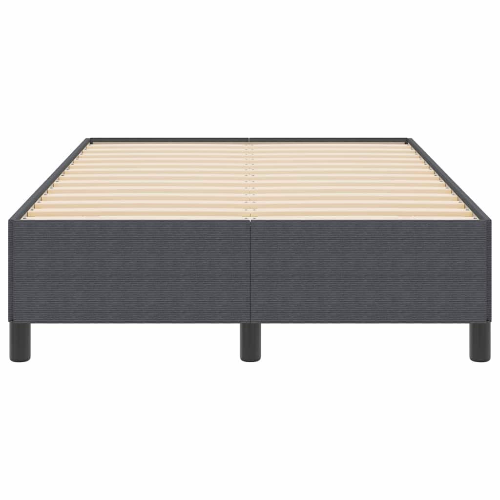 280409 - vidaXL Krevat Box Spring prej kadifeje me vija në ngjyrë gri të errët, 120 x 200 cm