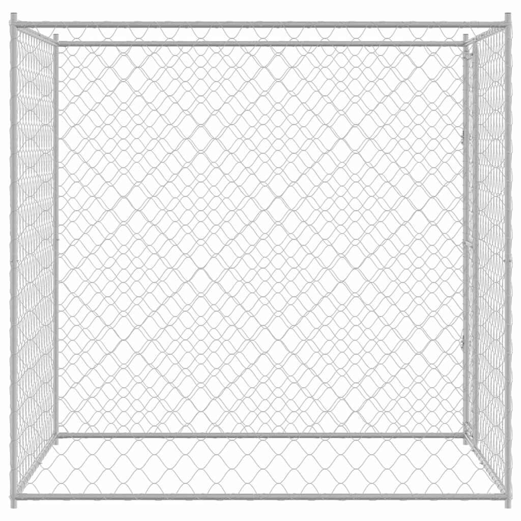 280418 - Kafaz Qeni vidaXL Argjendi, 200 x 200 x 200 cm, Çelik i Galvanizuar
