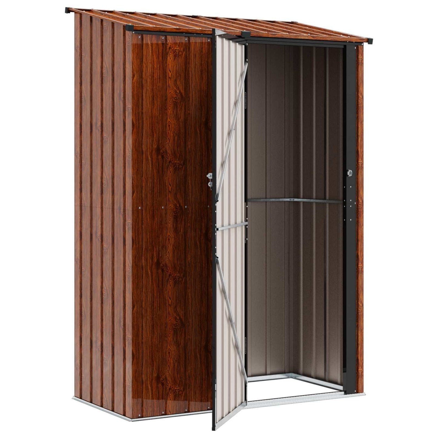 280426 - vidaXL Kasolle Kopshti Ngjyrë Kafe 140.5 x 74 x 200 cm Metalike