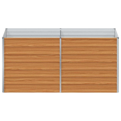 280432 - vidaXL Shtrat i Ngritur për Kopsht, Ngjyrë Kafe e Çelët 160 x 80 x 77 cm, Çelik i Galvanizuar