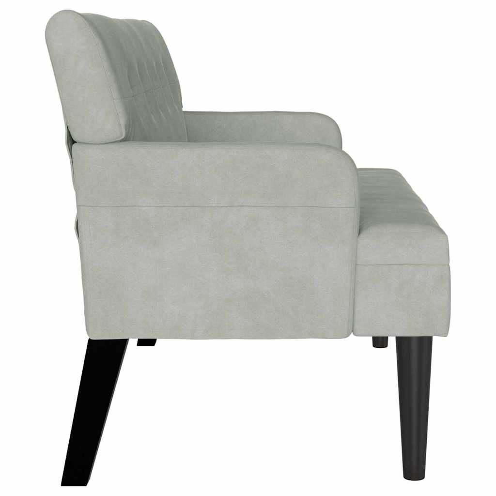 280445 - vidaXL Banc Chesterfield Gris clair 112 x 65,5 x 75 cm Velours