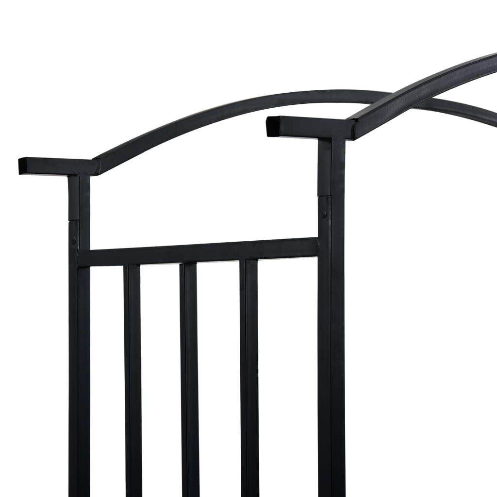 280503 - VIDAXL Hark Kopshti me Stol të Zi 128x50x207 cm Hekuri