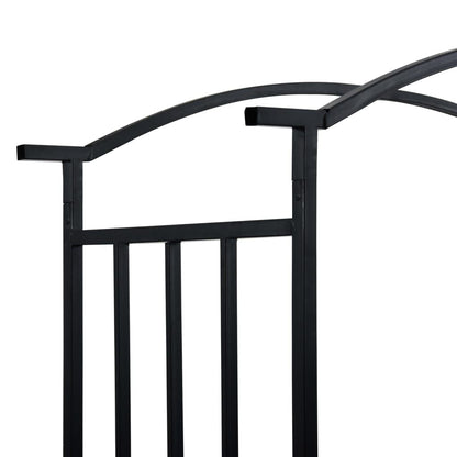 280503 - VIDAXL Hark Kopshti me Stol të Zi 128x50x207 cm Hekuri