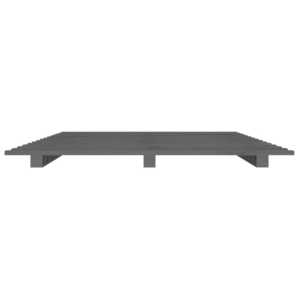 280536 - VIDAXL Kornizë Kreveti pa Dyshek Gri 90x200 cm Dru Pishe