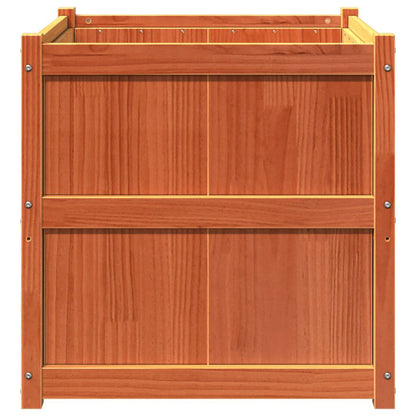 280566 - VIDA XL VAZO KOPSHTI NGJYRË DYLLI KAFE 70x70x70 cm DRU PISHE I FORTË