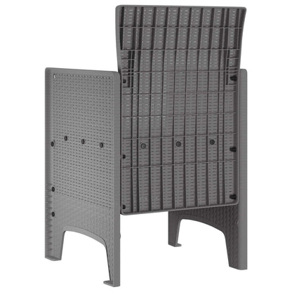 280573 - Karrige Kopshti vidaXL 2 copë Gri e Çelët 53 x 49 x 85 cm Polipropilen