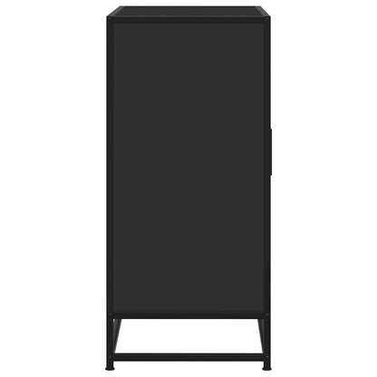 265516 - VIDA XL Bufe e zezë 68x35x76 cm Dru dhe metal i projektuar