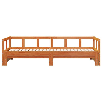265531 - VIDAXL Divan pa Dyshek Dylli Ngjyrë Kafe 90x200 cm Dru Pishe i Fortë