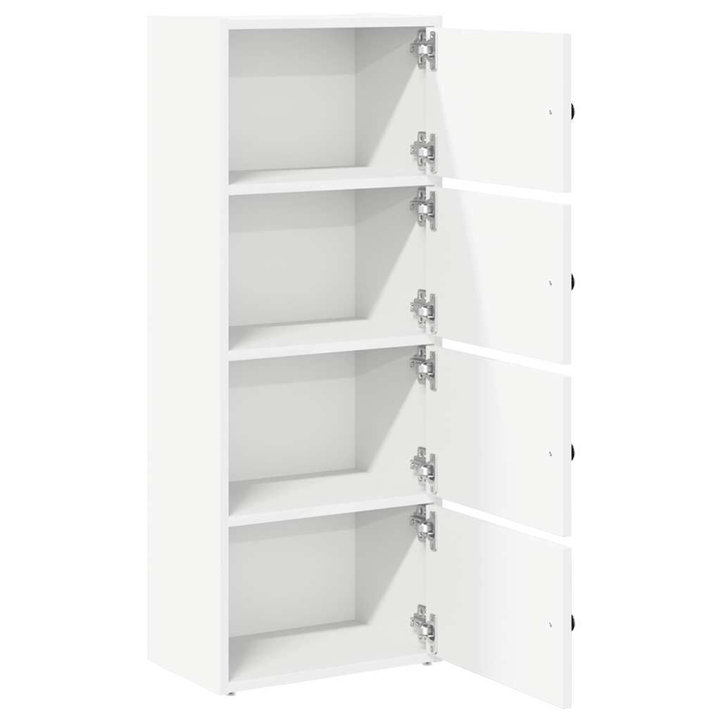 280599 - VIDAXL Raft librash i bardhë 40x24x102 cm Dru i projektuar
