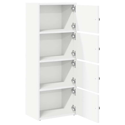 280599 - VIDAXL Raft librash i bardhë 40x24x102 cm Dru i projektuar
