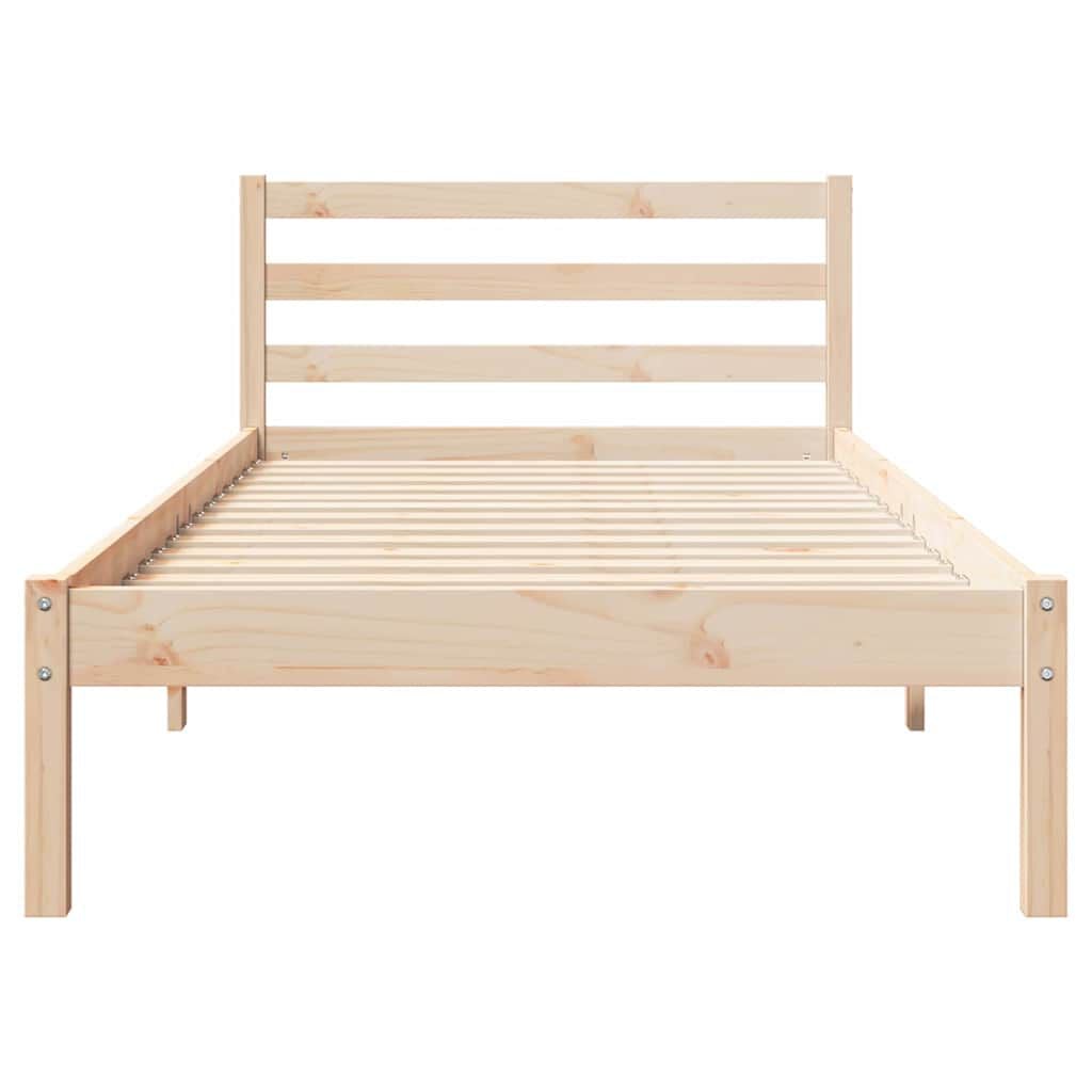 280639 - VIDAXL Kornizë krevati Ngjyrë kafe 215.5 x 105.5 x 69.5 cm Dru pishe i fortë