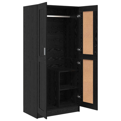 265586 - vidaXL Gardërobë Lisi e Zezë 82.5 x 51.5 x 180 cm Dru i Përpunuar