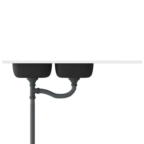 181581 - VIDAXL Lavaman Kuzhine me dy Lavamane, Dimensione 1200x600x155mm, Materiali Çelik Inoks, Ngjyre Argjendi