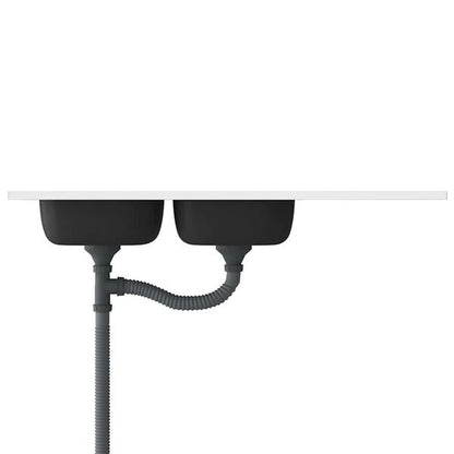 181581 - VIDAXL Lavaman Kuzhine me dy Lavamane, Dimensione 1200x600x155mm, Materiali Çelik Inoks, Ngjyre Argjendi