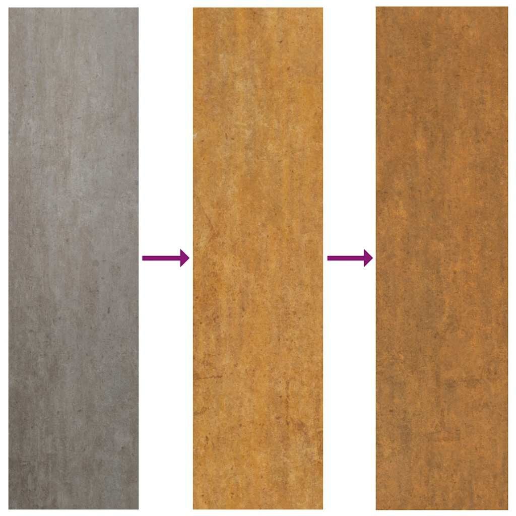 280034 - VIDAXL Shtrat i ngritur për kopsht 482x50x36 cm prej çeliku Corten