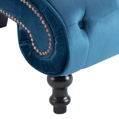 265066 - VIDA XL Shezlong Blu Kadifeje
