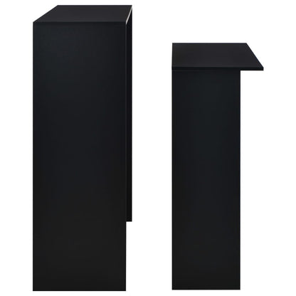 280069 - VIDAXL Tavolinë Bari me 2 Sipërfaqe Tavolinash E Zezë 130x40x120 cm