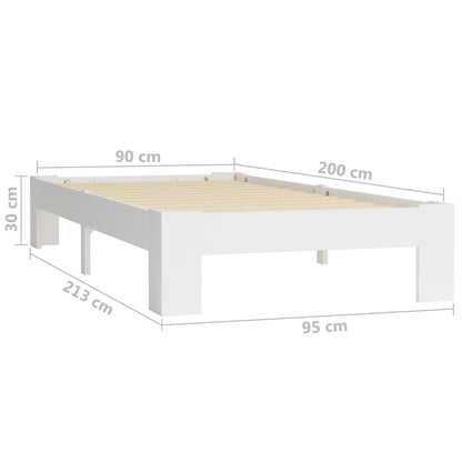 265073 - VIDAXL Kornizë Kreveti pa Dyshek, Dru Pishe i Bardhë 90x200 cm