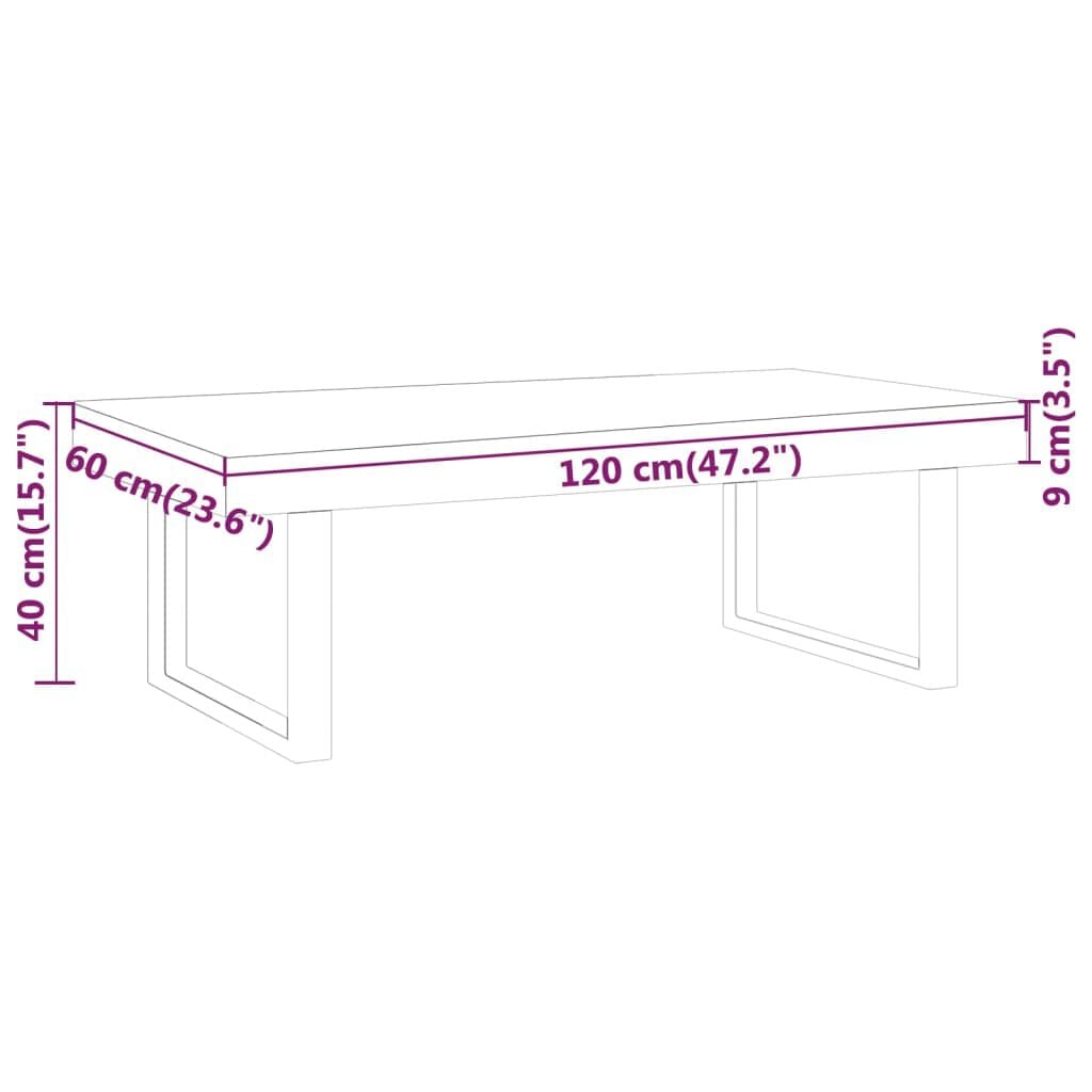 265077 - VIDAXL Tavolinë kafeje kafe e errët dhe e zezë 120x60x40 cm MDF dhe hekur