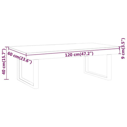 265077 - VIDAXL Tavolinë kafeje kafe e errët dhe e zezë 120x60x40 cm MDF dhe hekur