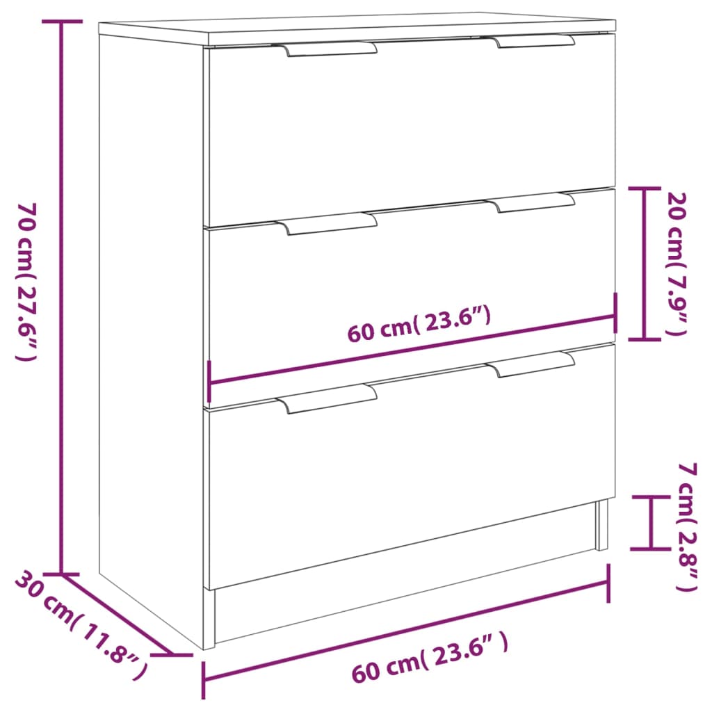 265375 - vidaXL Sideboard i Zi prej Druri të Inxhinieruar