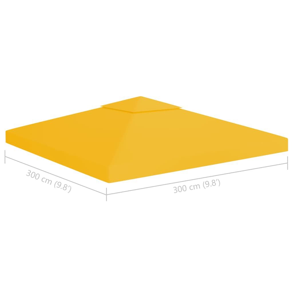 265082 - VIDAXL Mbulesë Sipërfaqeje për Gazebo me 2 Kate 310 g/m² 3x3 m e Verdhë