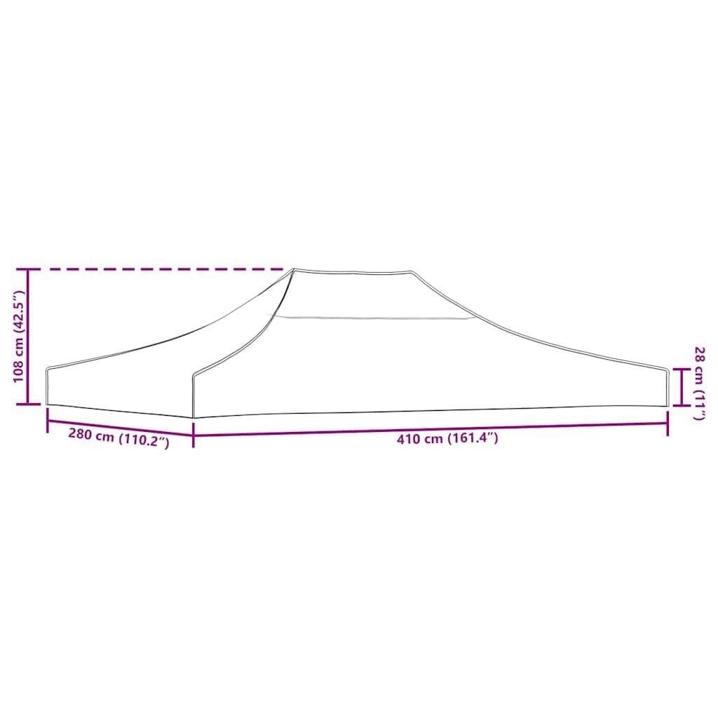 265086 - VIDAXL Çati Tende për Festa 4x3 m Antracit 270 g/m²