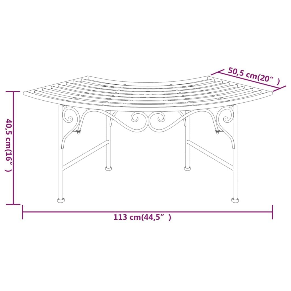 265135 - VIDAXL Stol për pemë 113 cm Çelik i zi