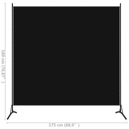 280146 - VIDAXL Ndarëse Dhome e Zezë 175x180 cm Pëlhurë