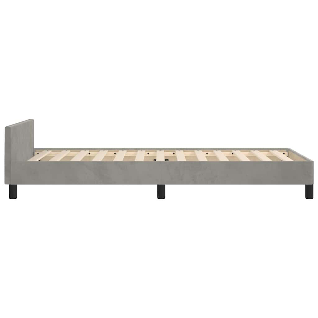 280183 - VIDAXL Kornizë Shtrati pa Dyshek, Ngjyrë Gri e Çelët 90x200 cm, Kadife