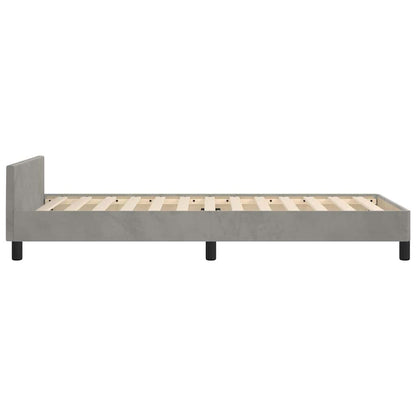 280183 - VIDAXL Kornizë Shtrati pa Dyshek, Ngjyrë Gri e Çelët 90x200 cm, Kadife