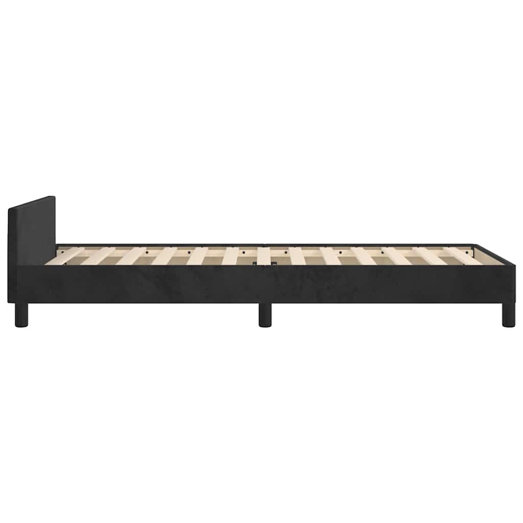 265167 - VIDA XL Kornizë shtrati me kokë shtrati pa dyshek, e zezë 90x200 cm, kadife