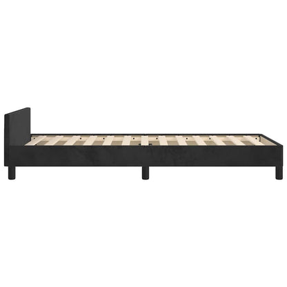 265167 - VIDA XL Kornizë shtrati me kokë shtrati pa dyshek, e zezë 90x200 cm, kadife