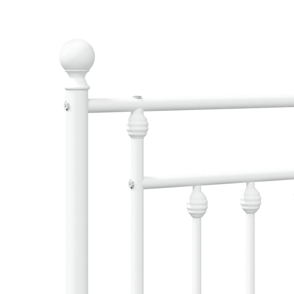 280203 - VIDAXL Kokë shtrati metalike, e bardhë, 140 cm