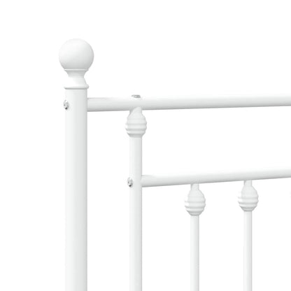 280203 - VIDAXL Kokë shtrati metalike, e bardhë, 140 cm