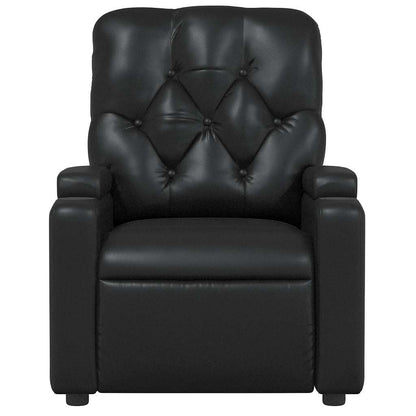 265255 - VIDA XL Karrige me mbështetëse prej lëkure artificiale e zezë