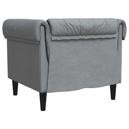 280273 - VIDA XL Divan Kolltuk Chesterfield, Ngjyrë Gri e Çelët, Pëlhurë