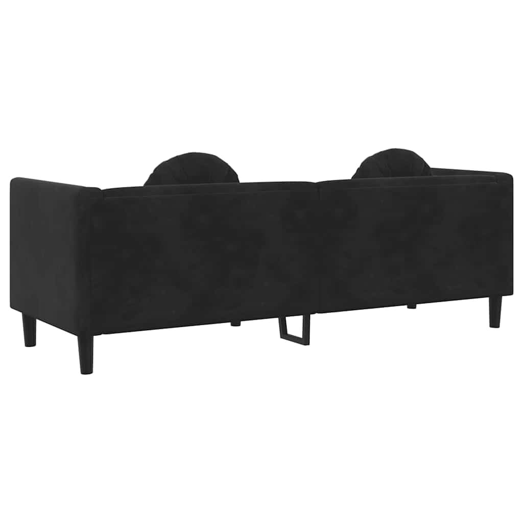 280274 - VIDA XL Divan me Jastëkë 3-Vendësh, Kadife e Zezë