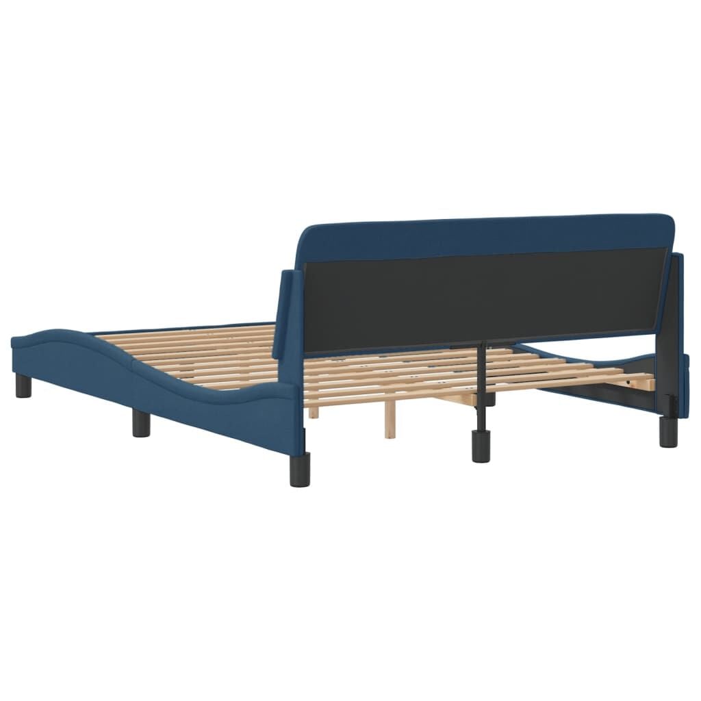 265263 - VIDA XL Kornizë shtrati me kokë shtrati "Dover" Blu 140x190 cm Pëlhurë