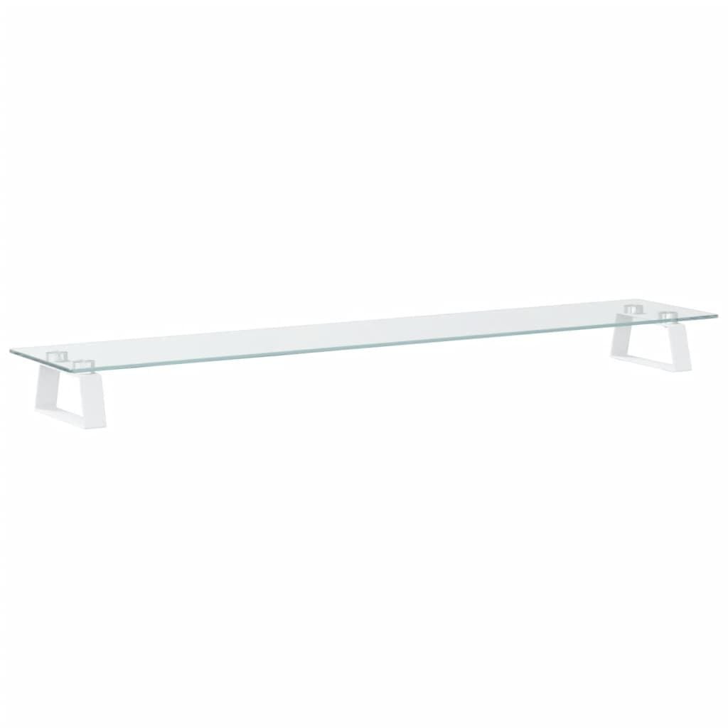265267 - VIDA XL Stand Monitori E Bardhë 100x20x8 cm Xham i Temperuar dhe Metal i Temperuar