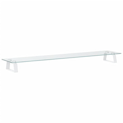 265267 - VIDA XL Stand Monitori E Bardhë 100x20x8 cm Xham i Temperuar dhe Metal i Temperuar