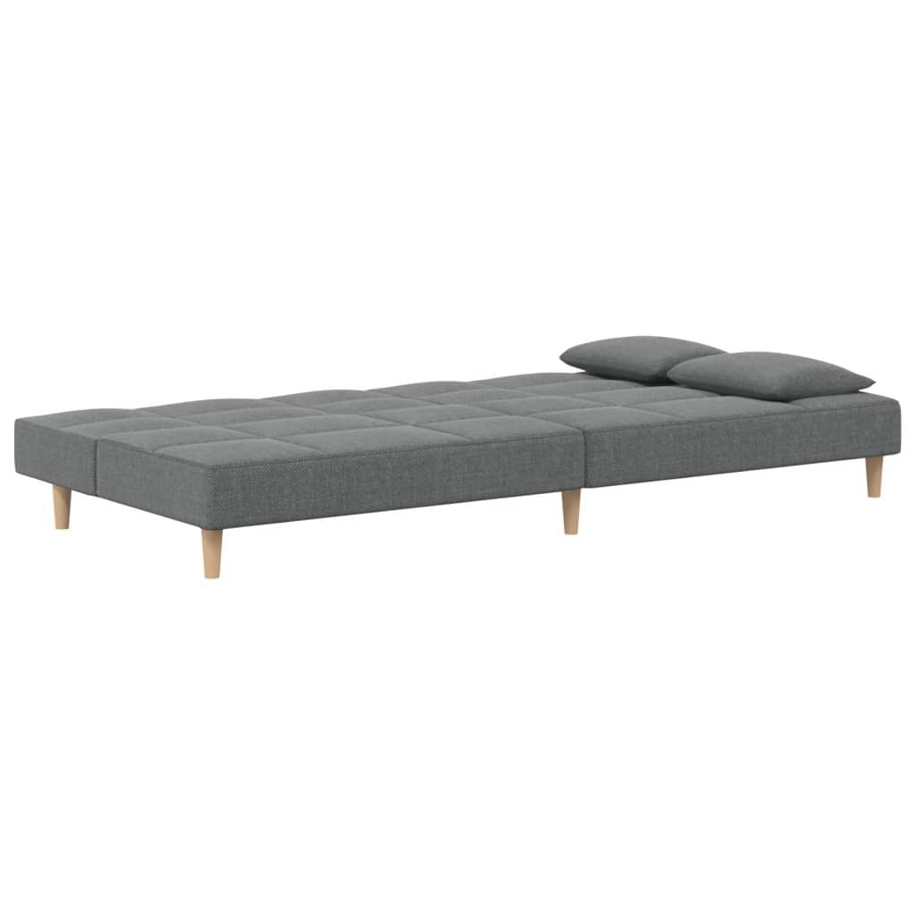 265272 - VIDAXL Divan-Krevat 2-Vendësh me Dy Jastëkë, Material Gri i Errët