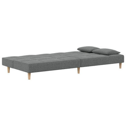 265272 - VIDAXL Divan-Krevat 2-Vendësh me Dy Jastëkë, Material Gri i Errët