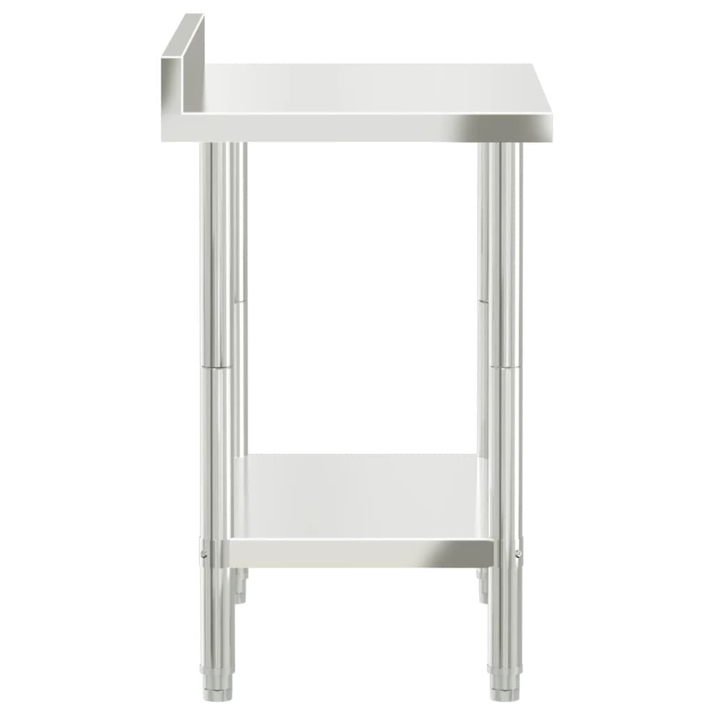 280280 - VIDA XL Tavolinë Pune Kuzhine me Spërkatje Prapa 82,5x55x93 cm Çelik Inoks
