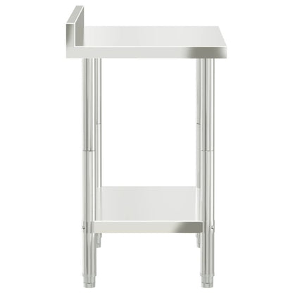 280280 - VIDA XL Tavolinë Pune Kuzhine me Spërkatje Prapa 82,5x55x93 cm Çelik Inoks