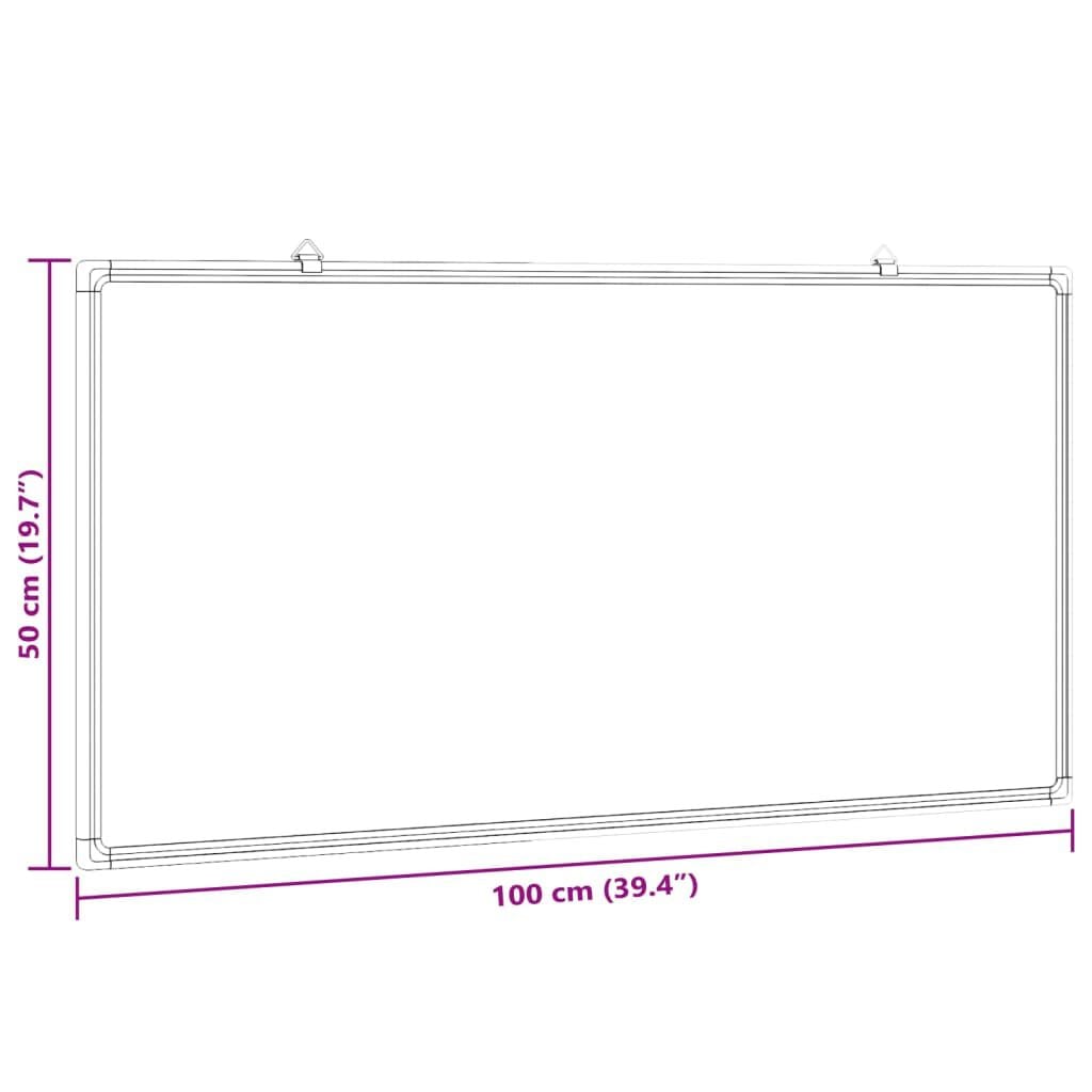 265292 - VIDAXL Tabelë e bardhë magnetike prej alumini 100x50x1,7 cm